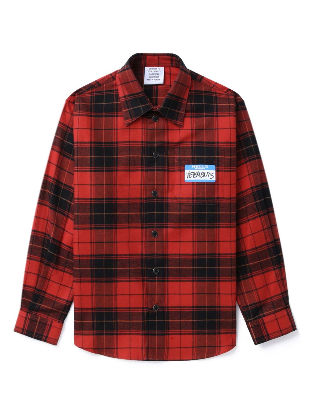 Vetements Kids 格纹衬衫 - 红色
