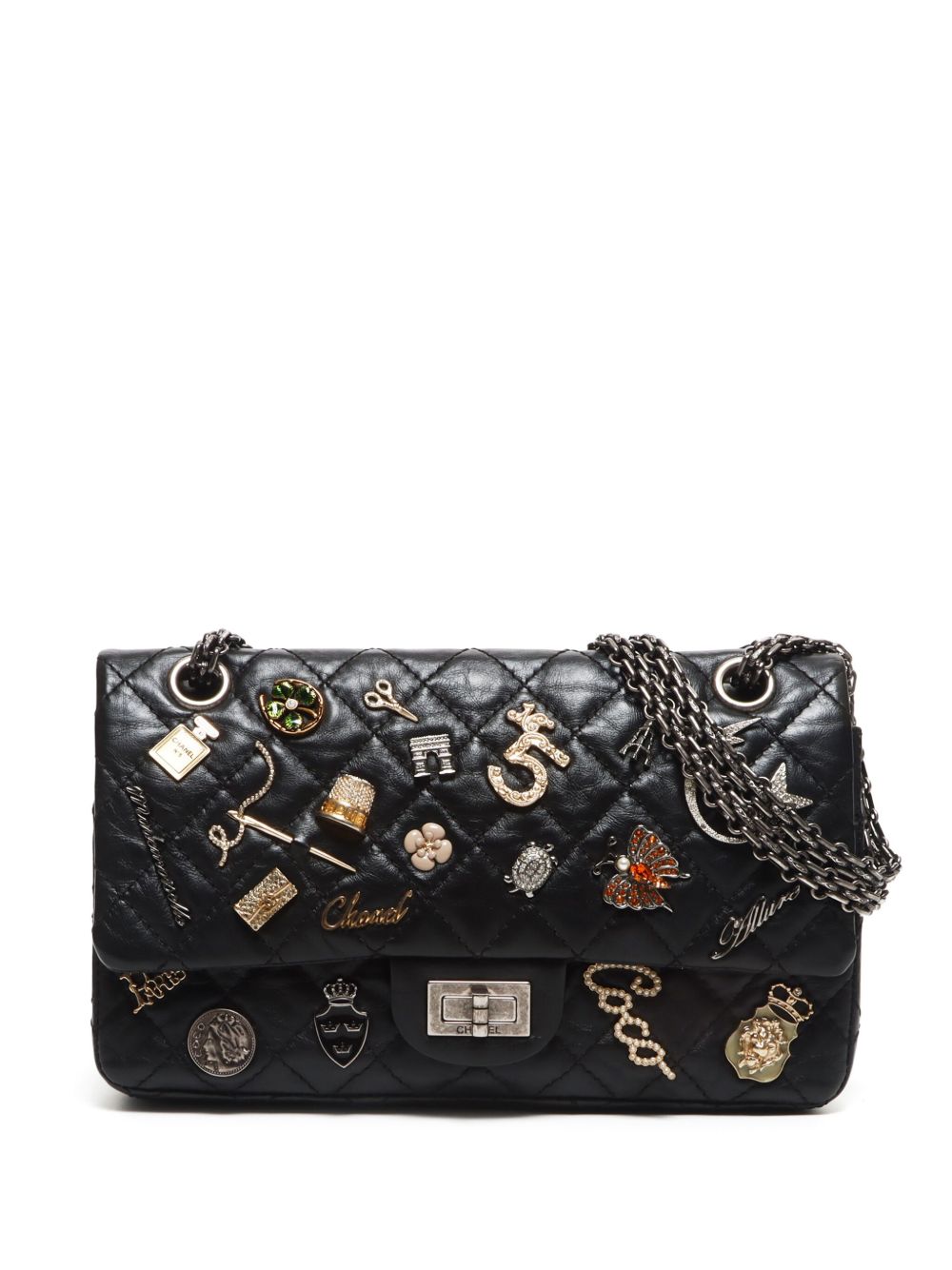 CHANEL Pre-Owned 2.55 Double Flap 单肩包（2015年典藏款） - 黑色