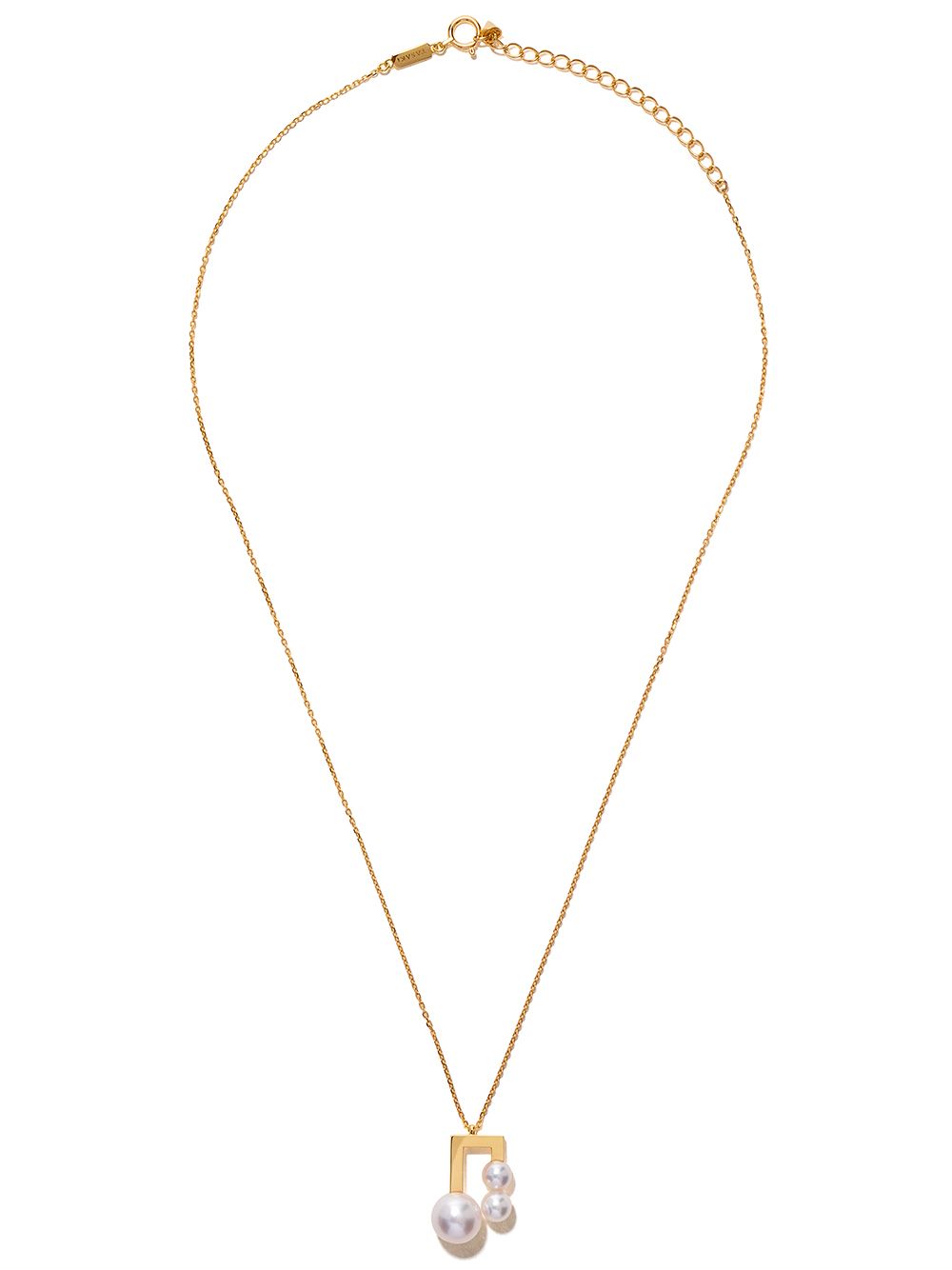 TASAKI Balance Note Collection Line 18K黄金小号阿古屋珍珠钻石吊饰项链 - 金色