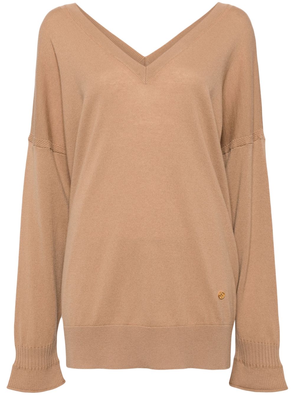 Stella McCartney V领长袖毛衣 - 褐色