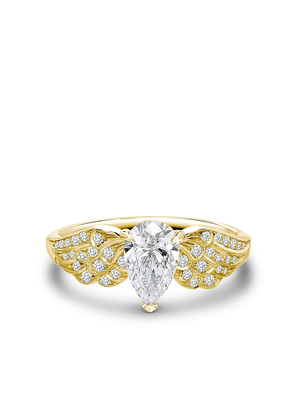 Pragnell Tiara 18K黄金梨形钻石戒指 - 黄色