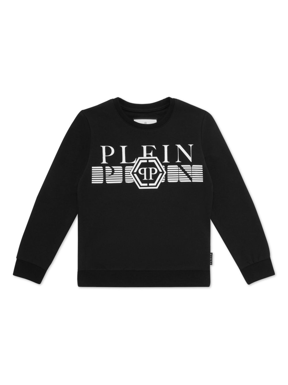 Philipp Plein Junior LS 条纹卫衣 - 黑色