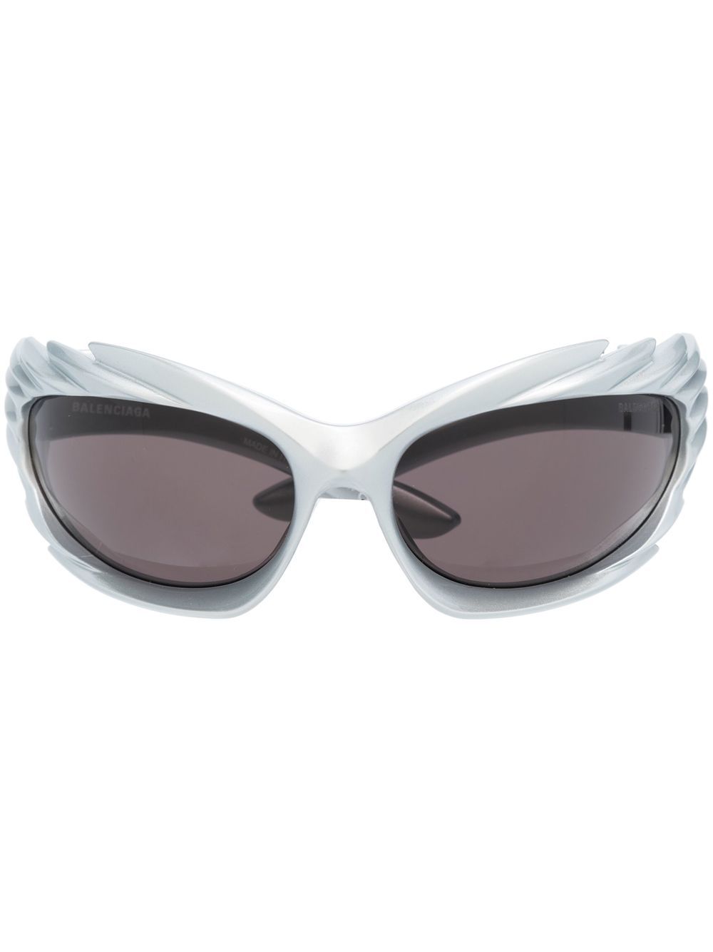 Balenciaga Eyewear Spike 长方形镜框太阳眼镜 - 银色