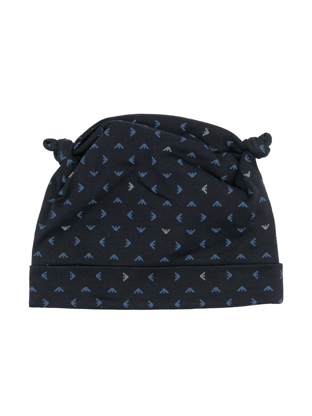 Emporio Armani Kids 经典logo印花棉棒球帽 - 蓝色