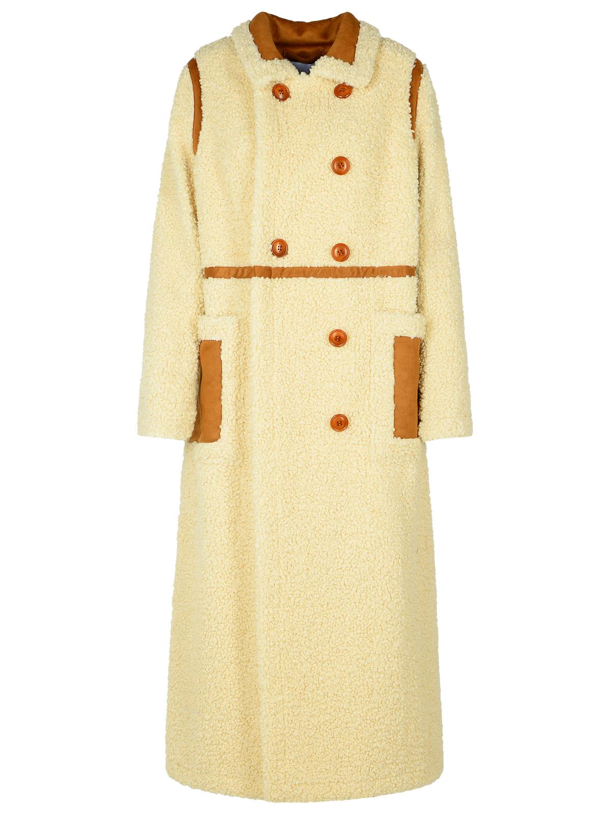 STAND STUDIO bibi Cream Faux Fur Coat