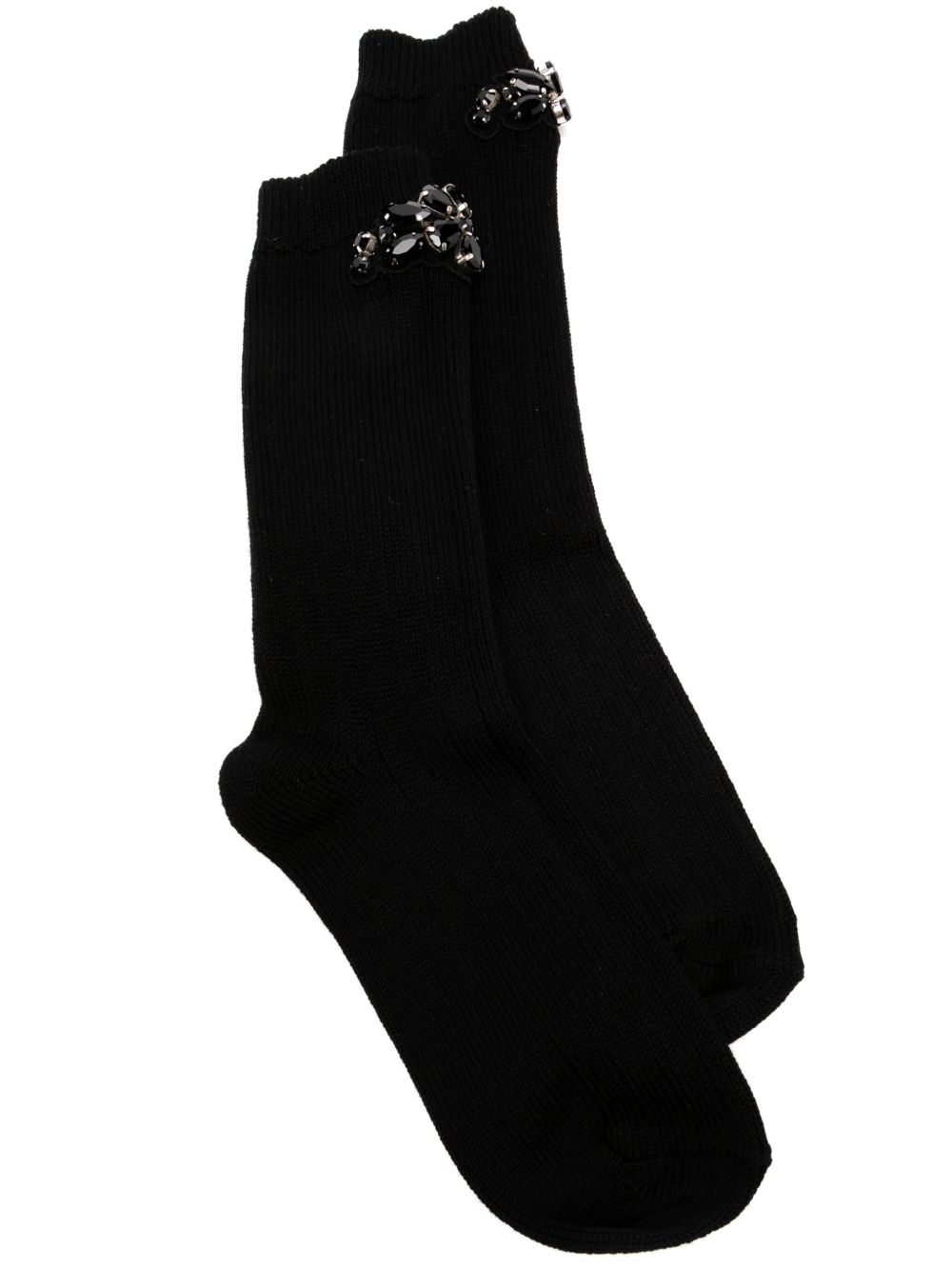 Simone Rocha Embellished 针织袜 - 黑色