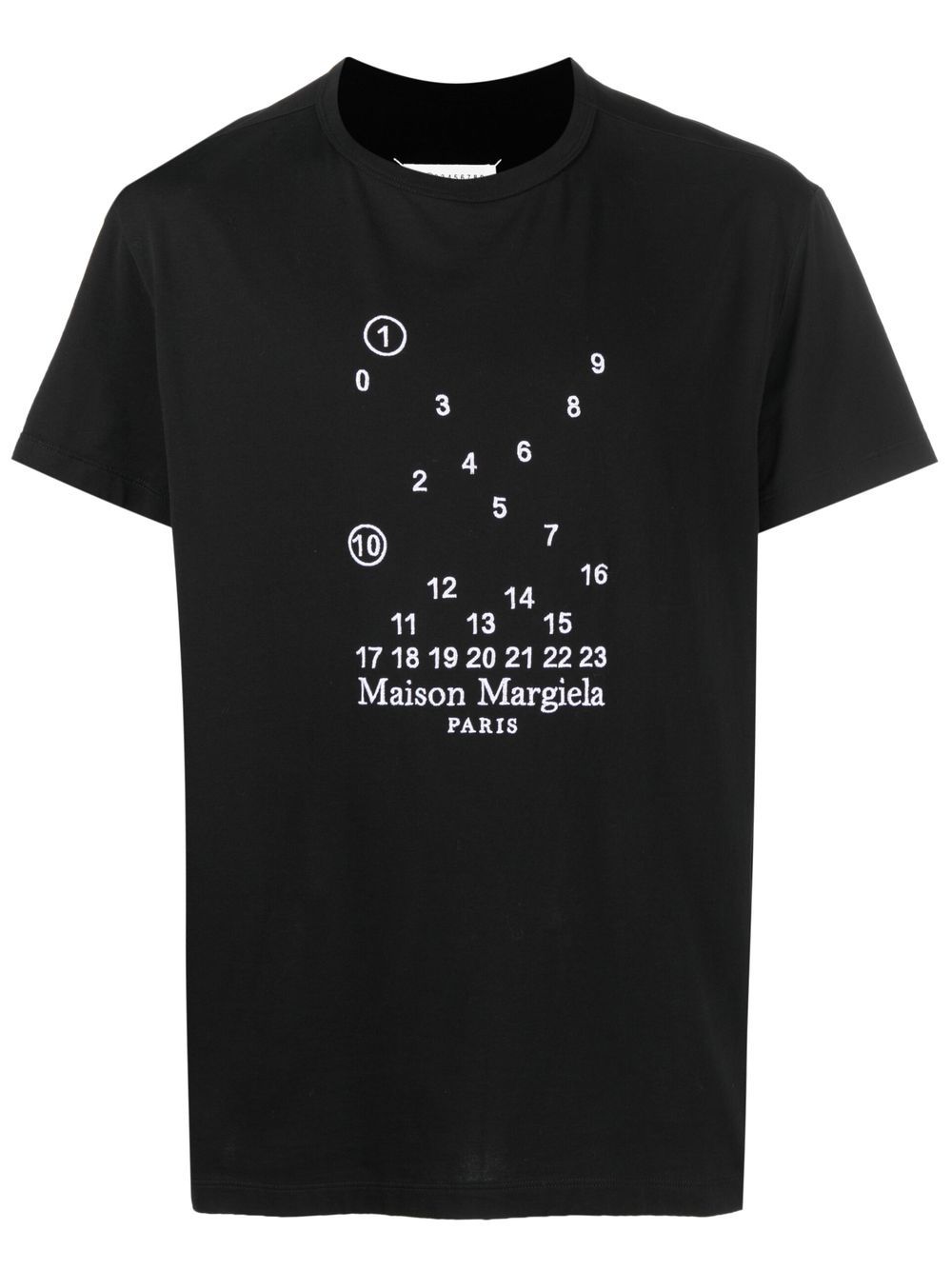 Maison Margiela Numeric logo刺绣T恤 - 黑色