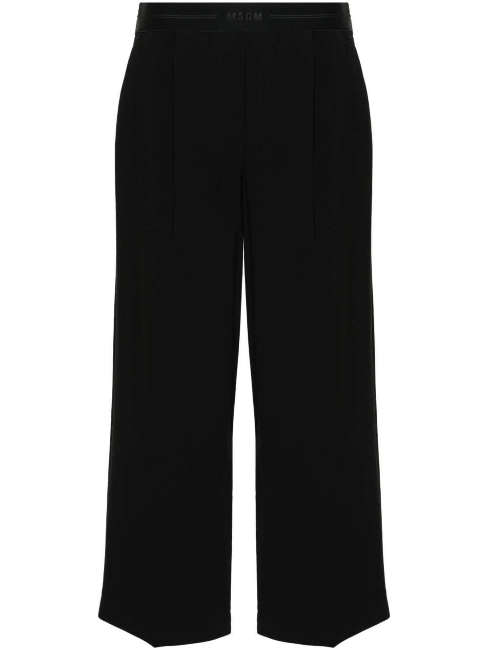 MSGM logo腰边露踝裤 - 黑色