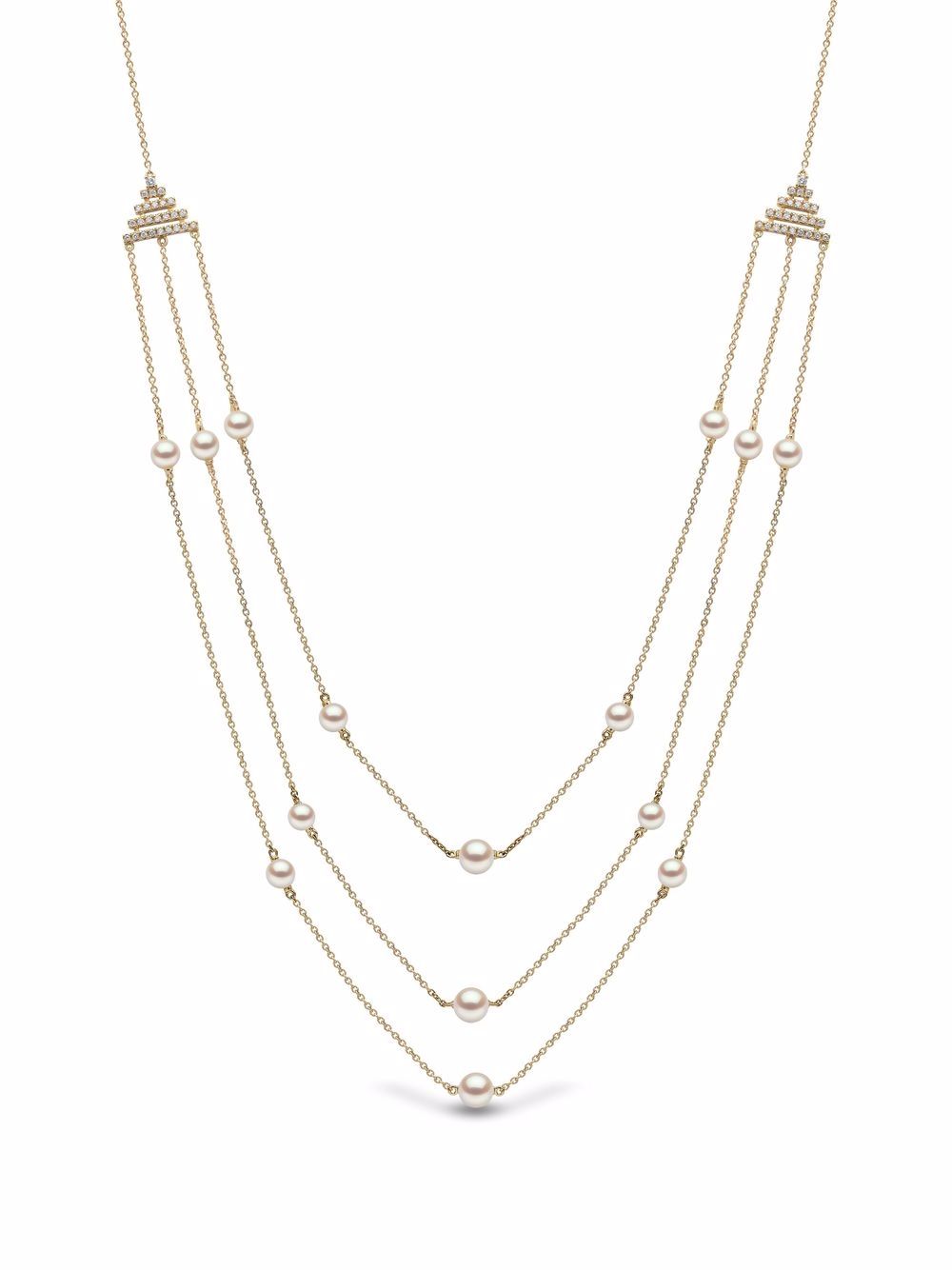 Yoko London Sleek 18K黄金淡水珍珠钻石项链 - 金色