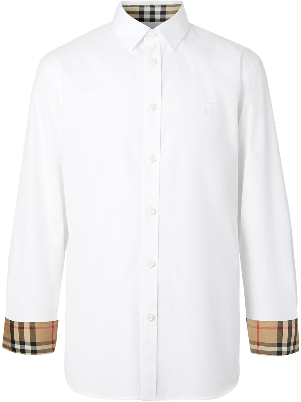 Burberry 博柏利 经典logo标志修身衬衫 - 白色