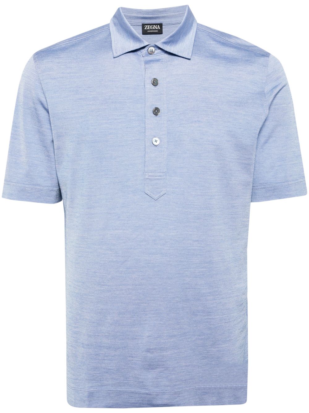 Zegna polo领棉混纺polo衫 - 蓝色