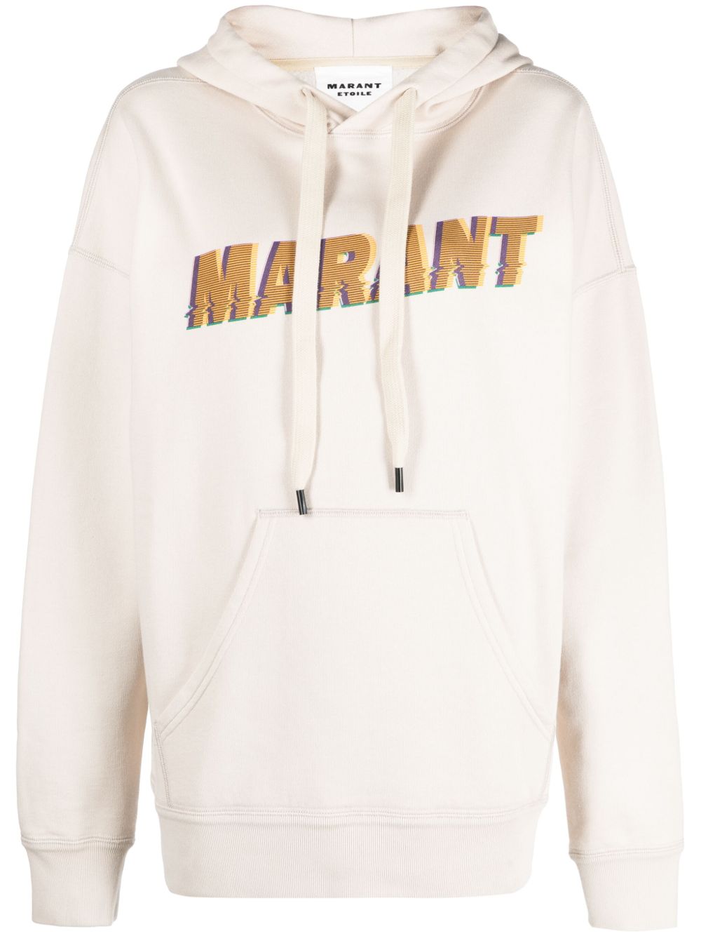 MARANT ÉTOILE logo印花抽绳连帽衫 - 中性色
