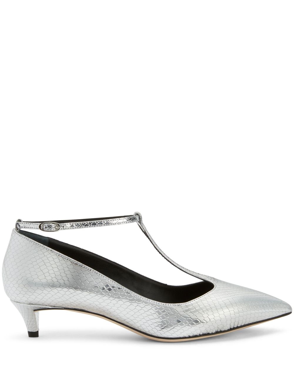 Giuseppe Zanotti Olivia 金属感效果皮质低跟凉鞋 - 银色