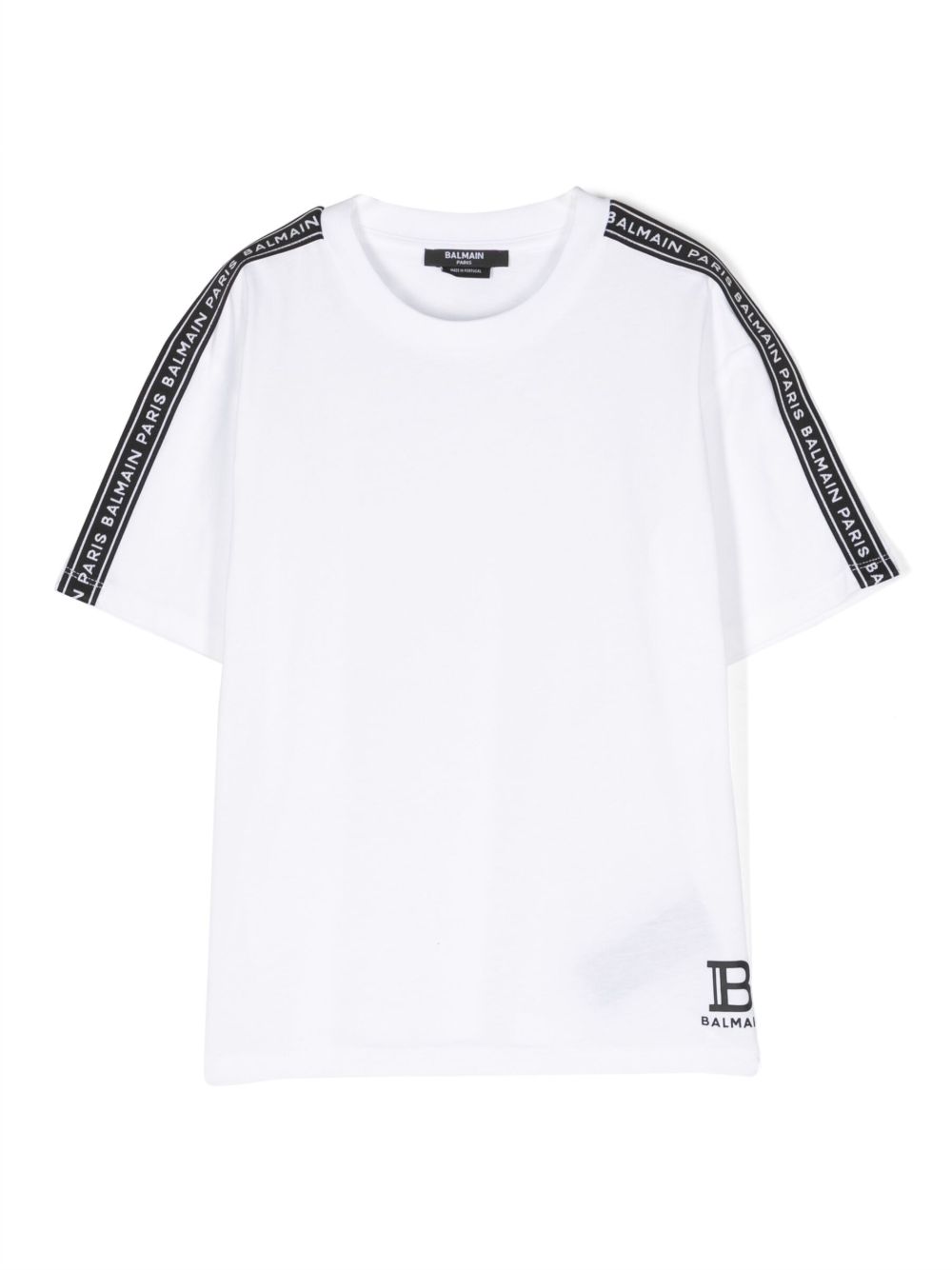 Balmain Kids logo印花棉T恤 - 白色