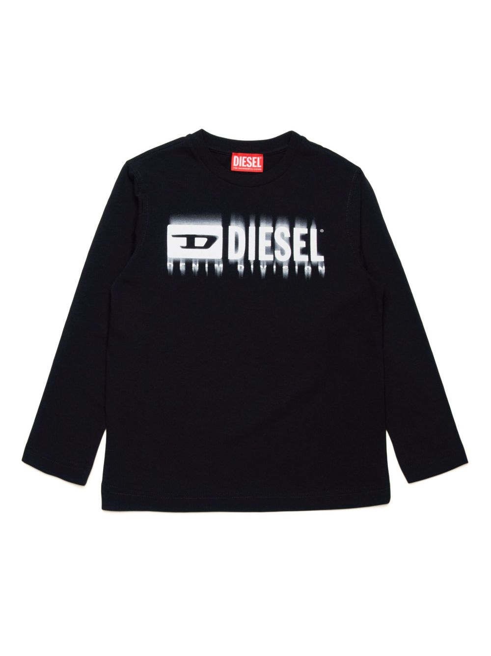 Diesel Kids logo印花棉T恤 - 黑色