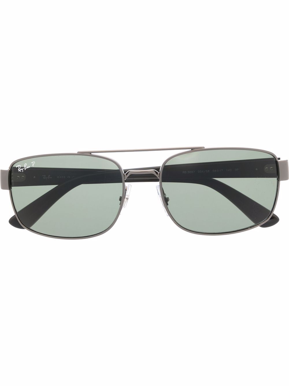 Ray-Ban 长方形框太阳眼镜 - 黑色