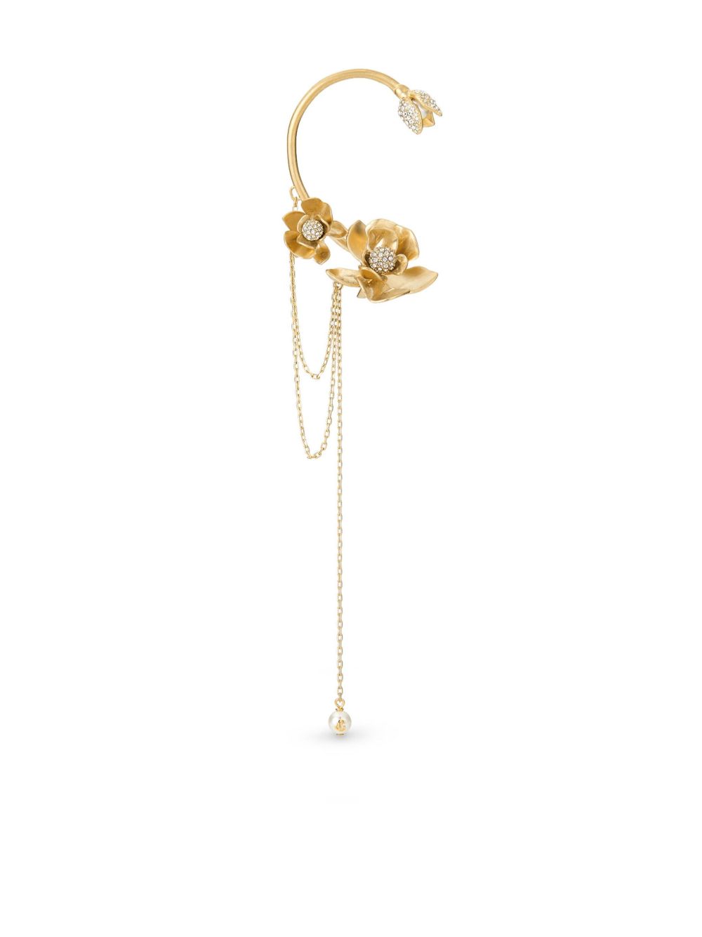 Jimmy Choo Petal 晶饰耳骨夹 - 金色