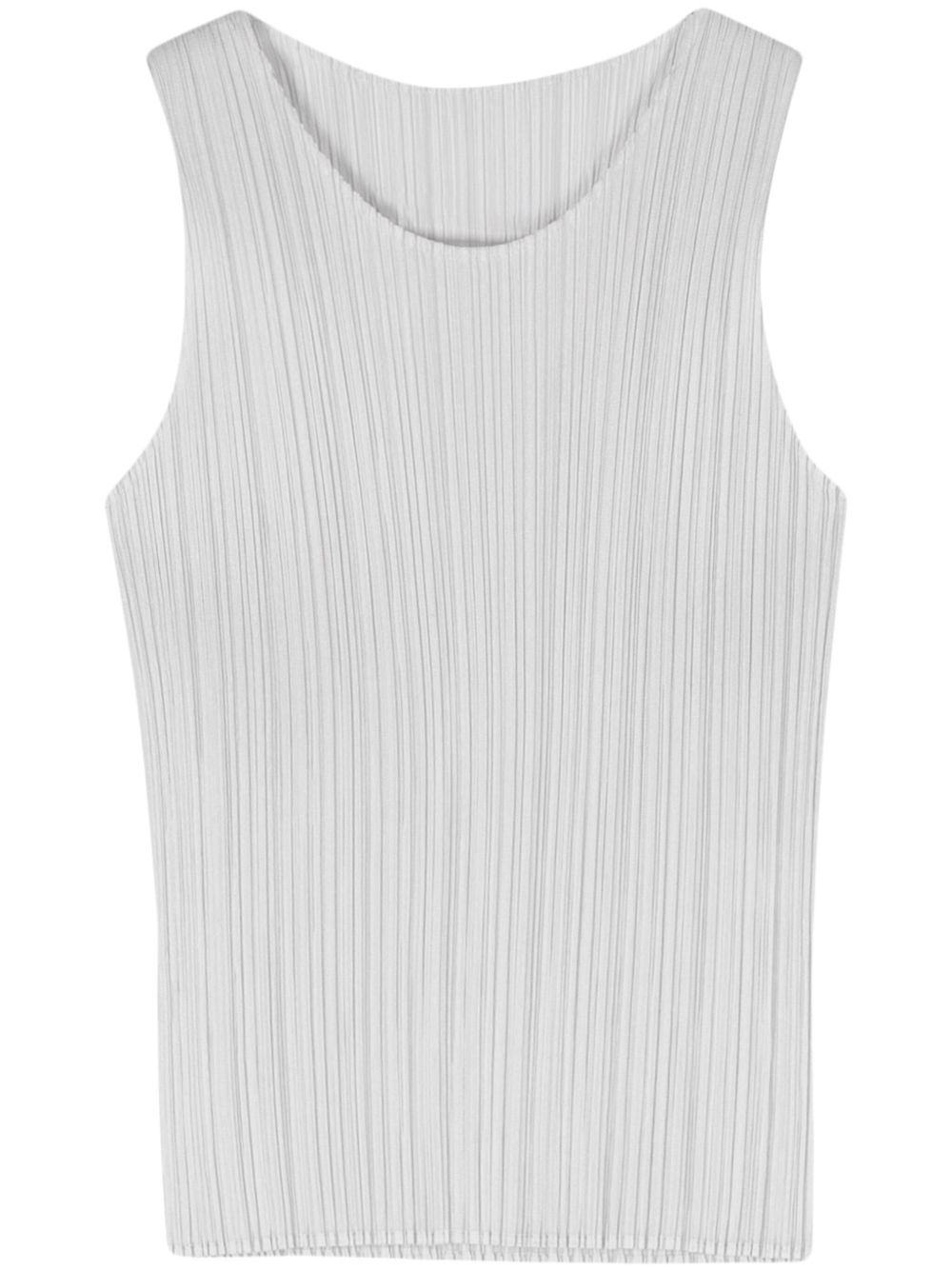 Pleats Please Issey Miyake 细褶无袖T恤 - 灰色
