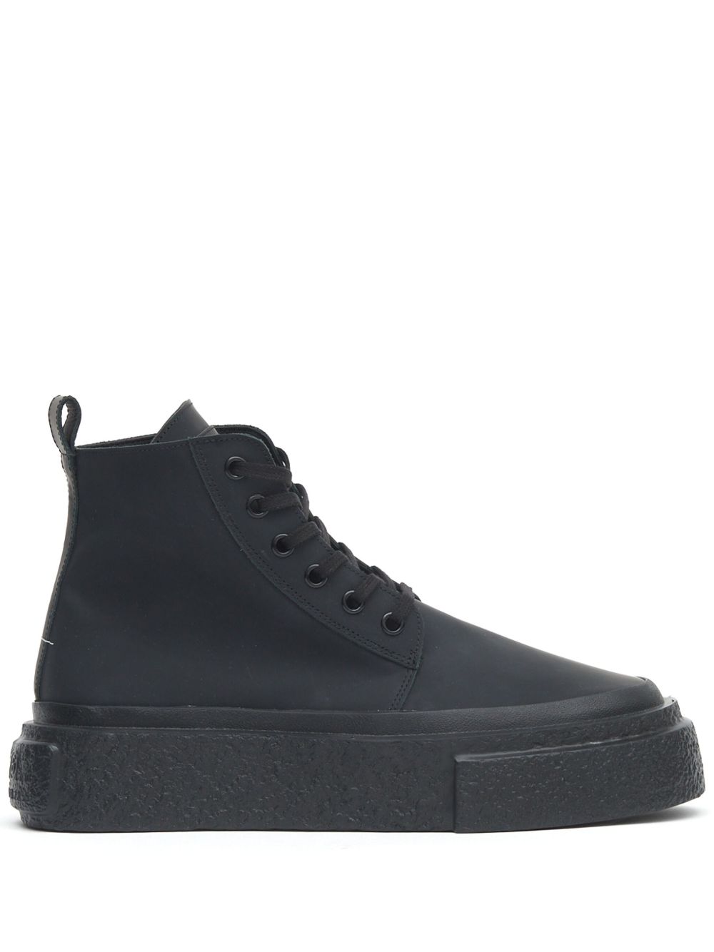 MM6 Maison Margiela 皮质高帮运动鞋 - 黑色