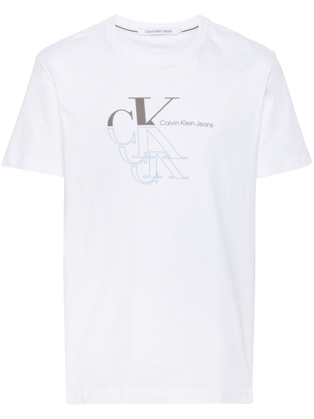 Calvin Klein logo印花棉T恤 - 白色
