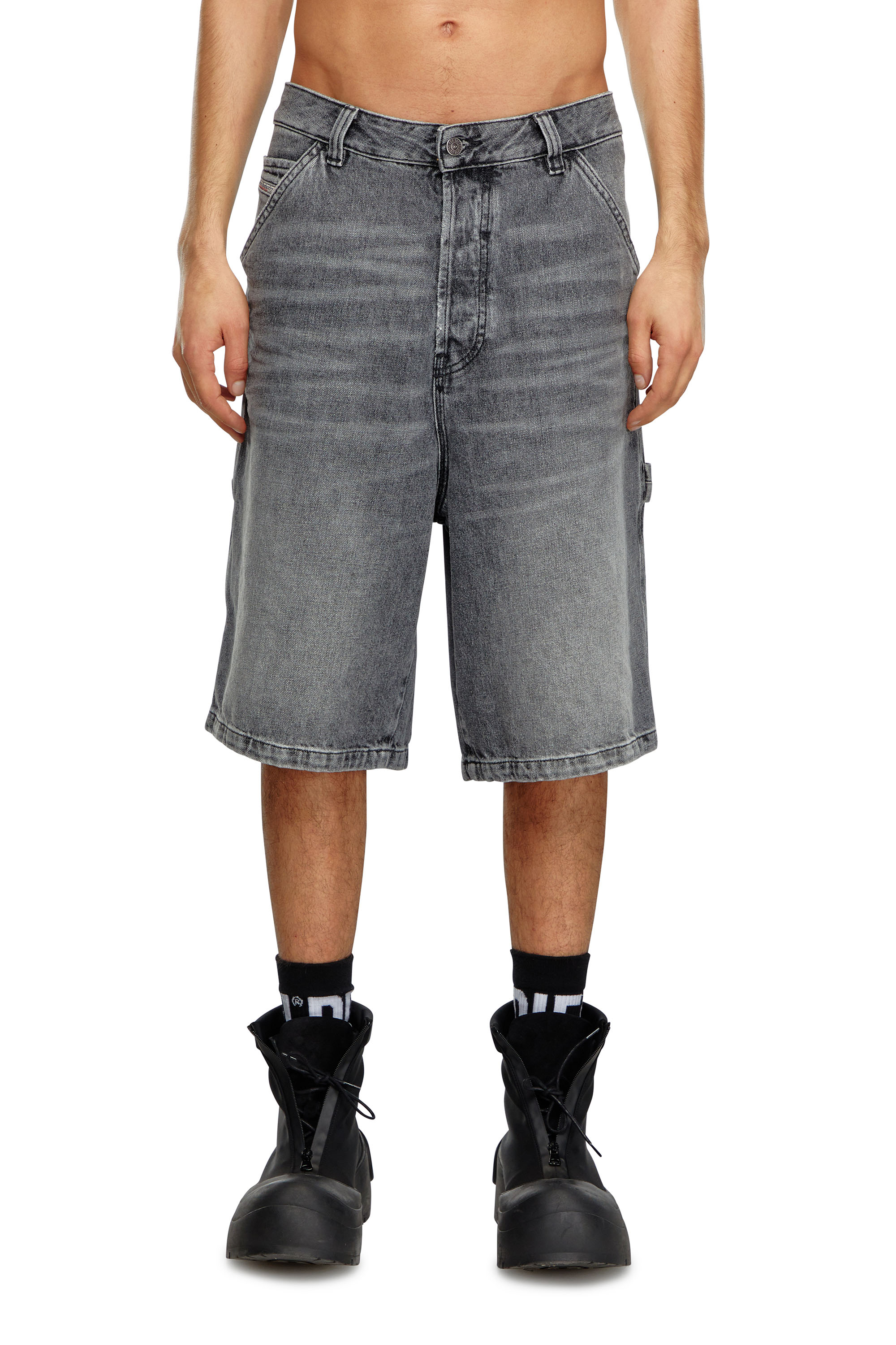 Diesel - Hemp denim utility shorts - Shorts - Man - Black