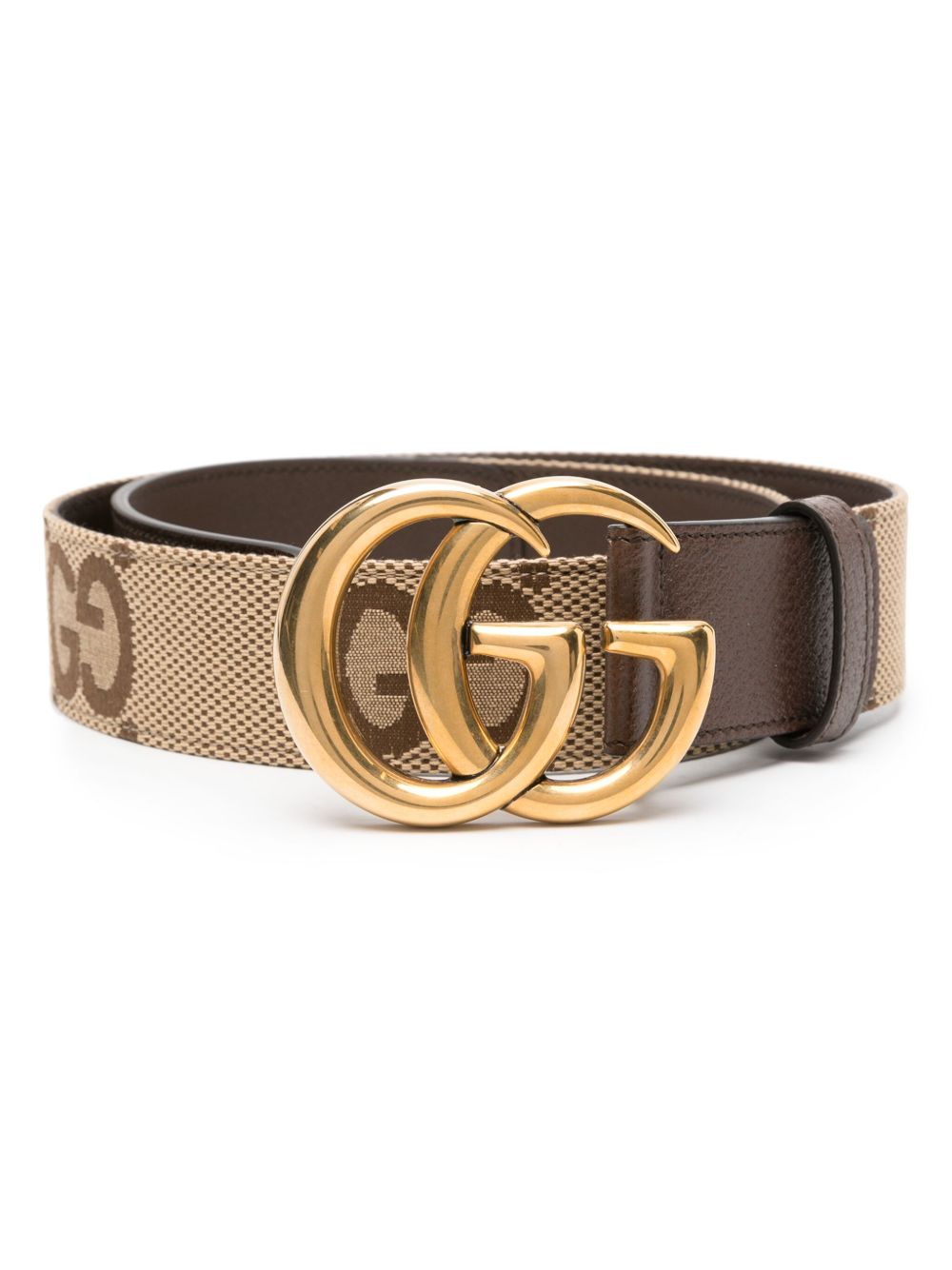 Gucci GG Marmont 帆布腰带 - 褐色