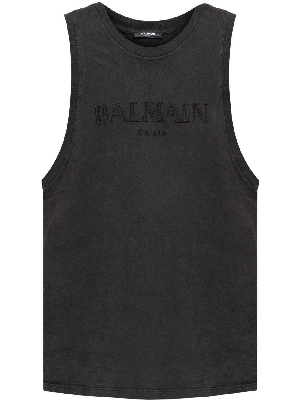Balmain logo刺绣棉棉马甲 - 灰色