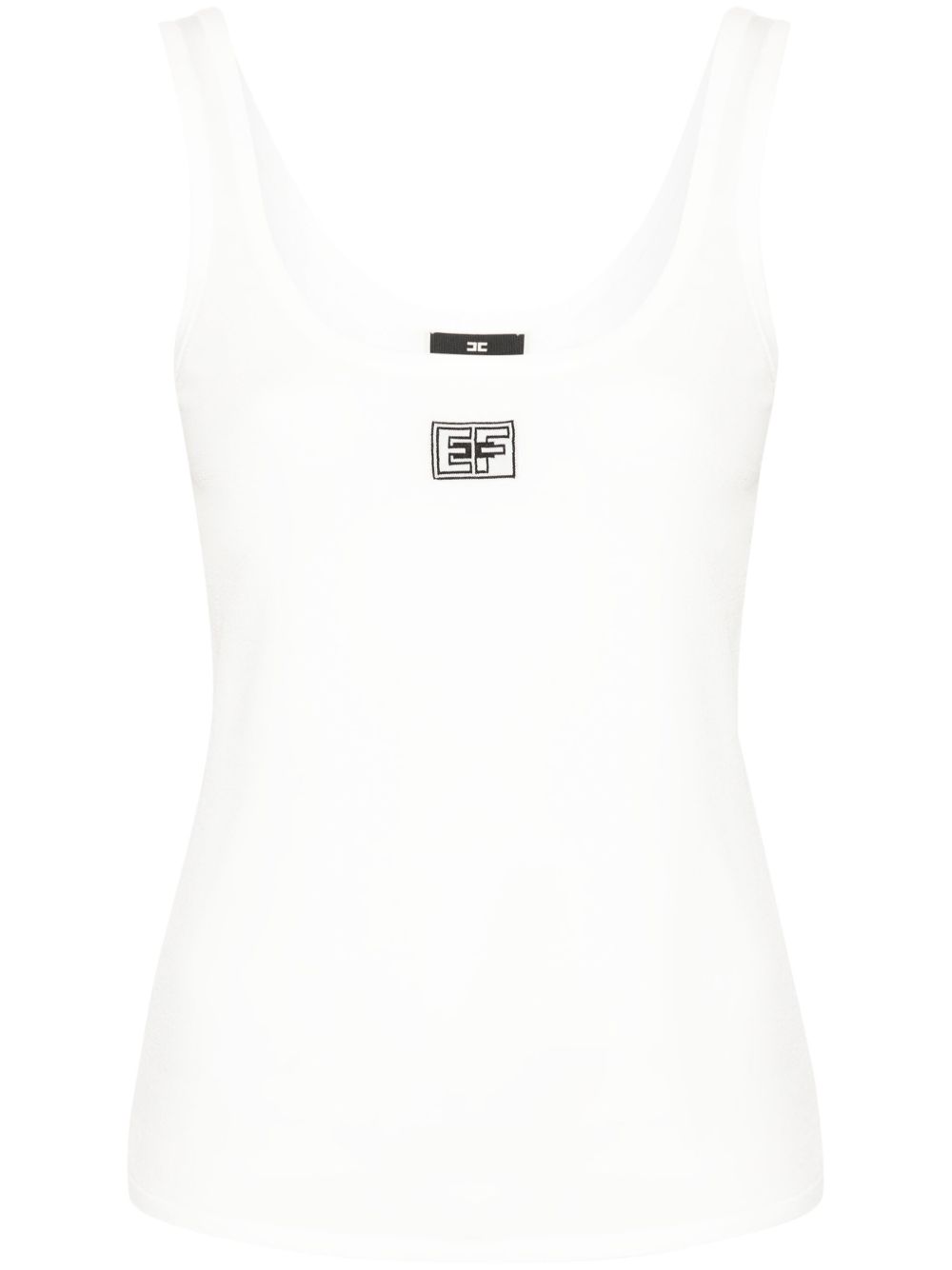 Elisabetta Franchi logo提花无袖上衣 - 白色