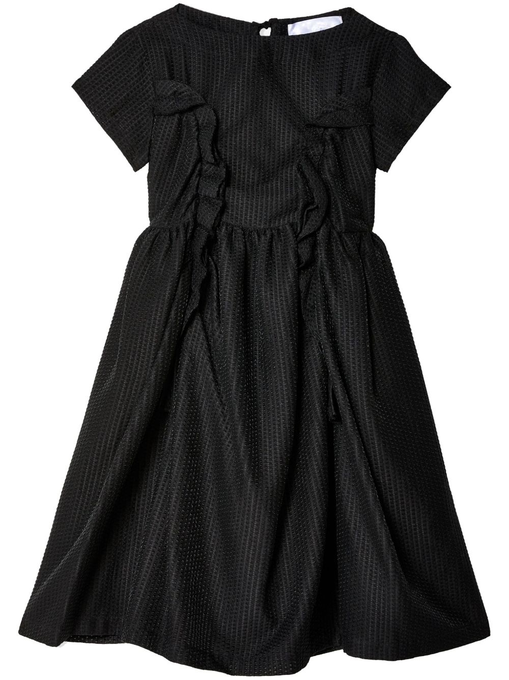 Comme des Garçons TAO 细条纹图案棉质混纺连衣裙 - 黑色