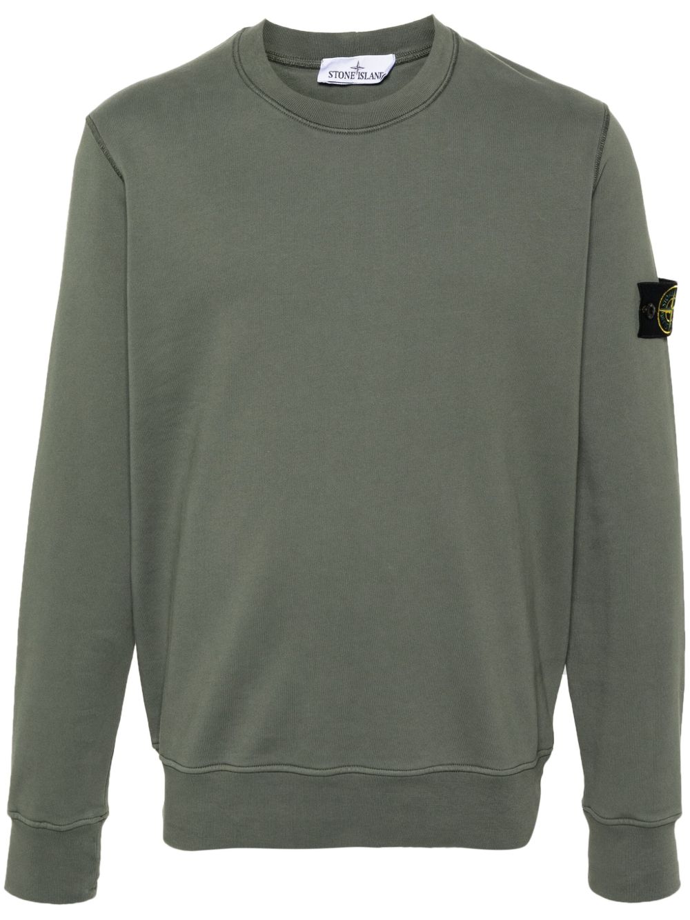 Stone Island logo贴花棉卫衣 - 绿色
