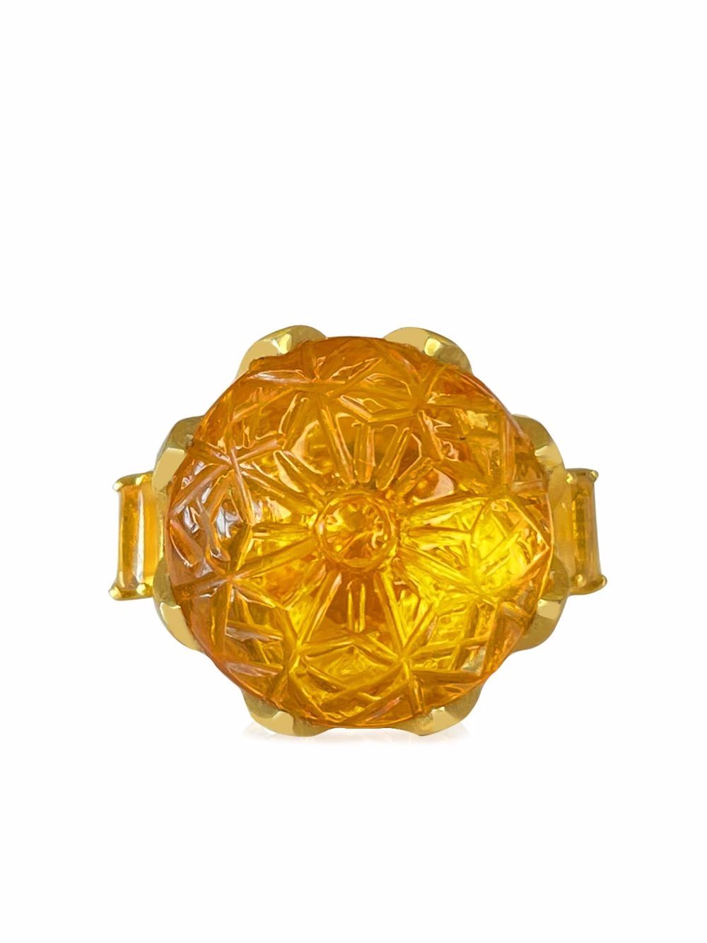 AKANSHA SETHI Roshni 黃晶戒指 - 金色