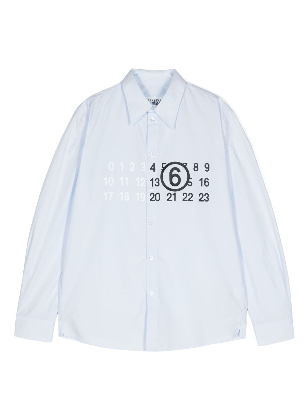 MM6 Maison Margiela 数字图案衬衫 - 蓝色
