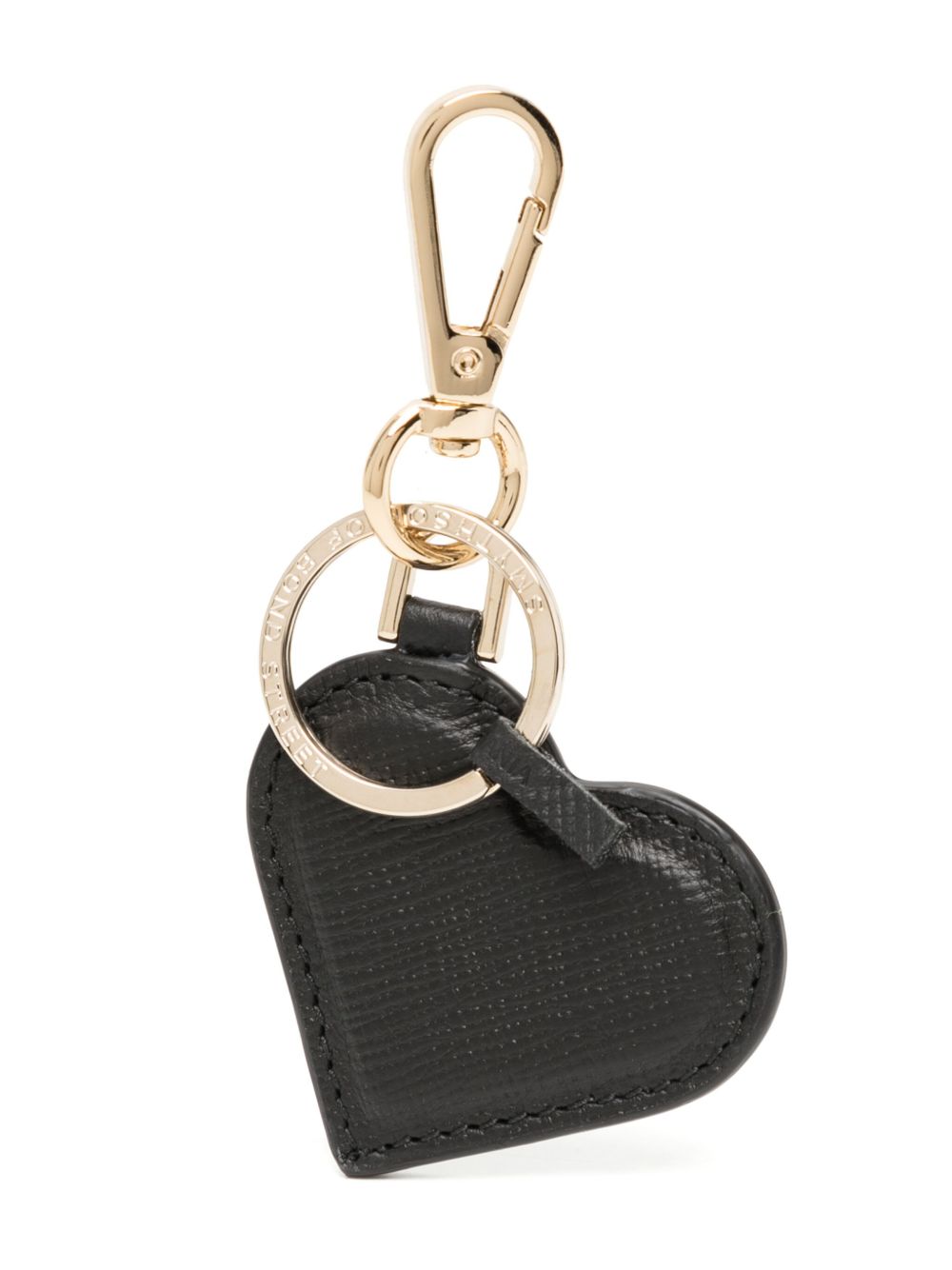 Smythson Heart 皮质钥匙扣 - 黑色