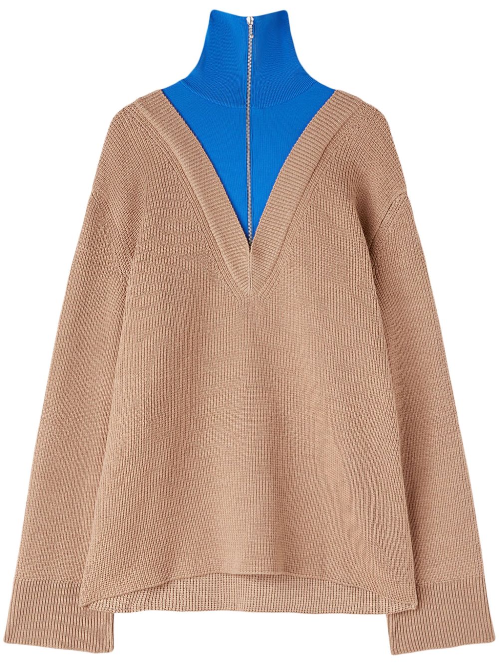 Jil Sander 羊毛混纺分层式设计毛衣 - 中性色