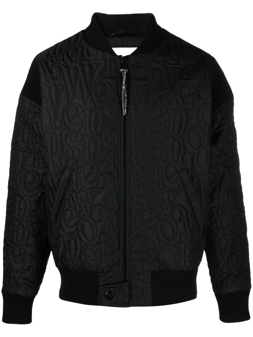 Vivienne Westwood logo缝线绗缝飞行员夹克 - 黑色
