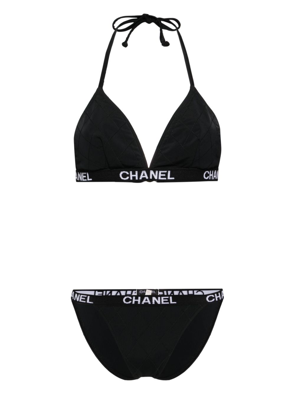 CHANEL Pre-Owned 经典比基尼套装（1990-2000年代典藏款） - 黑色