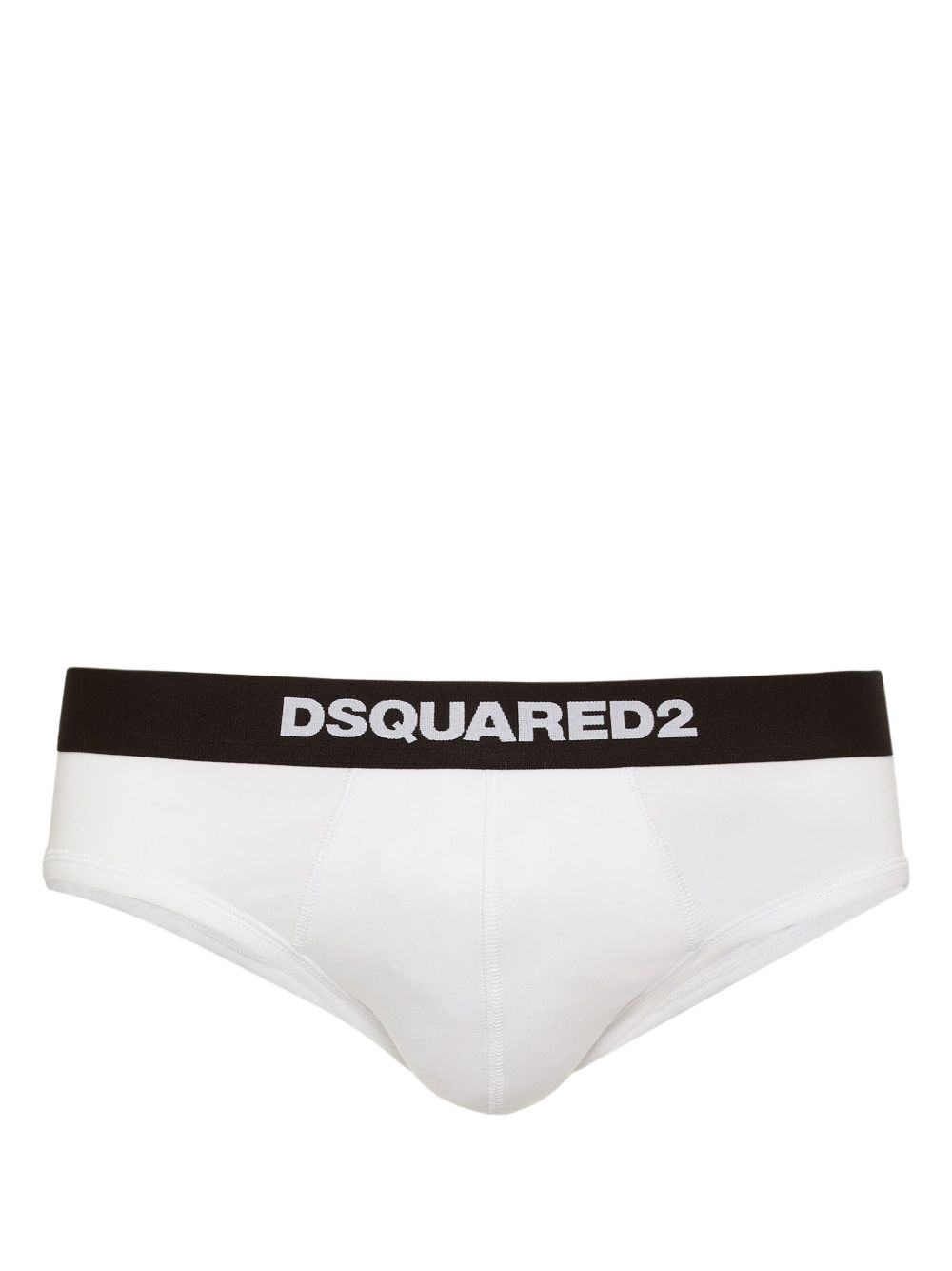 DSQUARED2 logo腰边三角内裤 - 白色