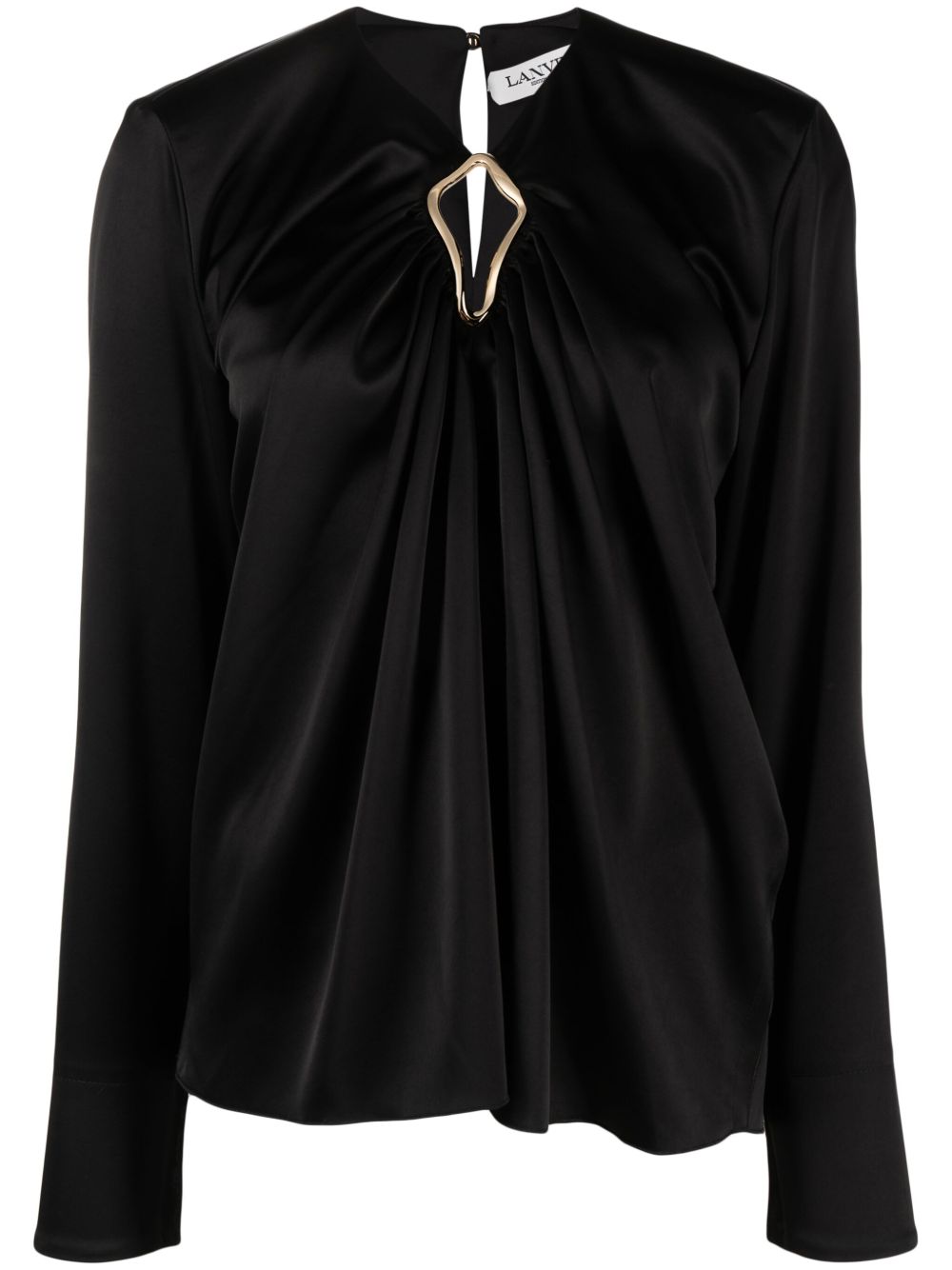 Lanvin 垂坠感长袖罩衫 - 黑色