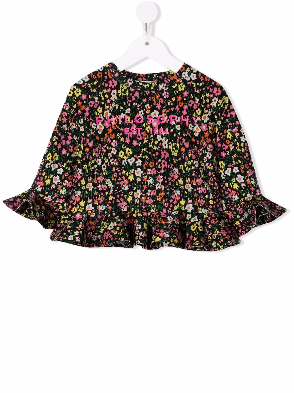 Philosophy Di Lorenzo Serafini Kids 碎花印花衬衫 - 黑色