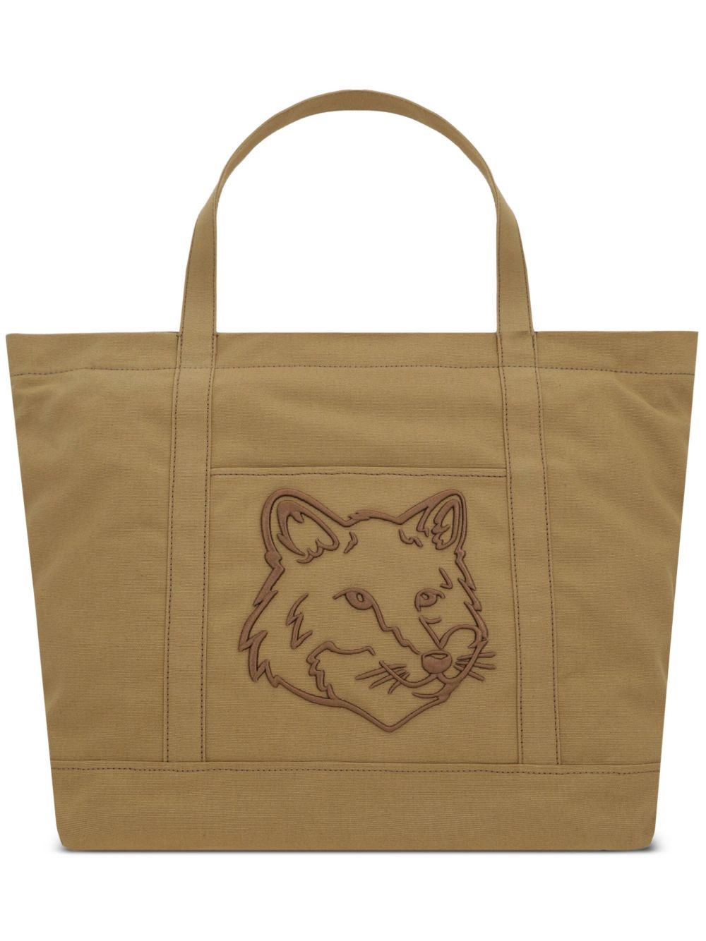 Maison Kitsuné Fox Head 刺绣手提包 - 褐色