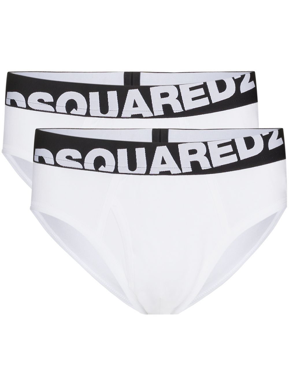 DSQUARED2 D2次方 logo裤腰三角内裤（两件装） - 白色