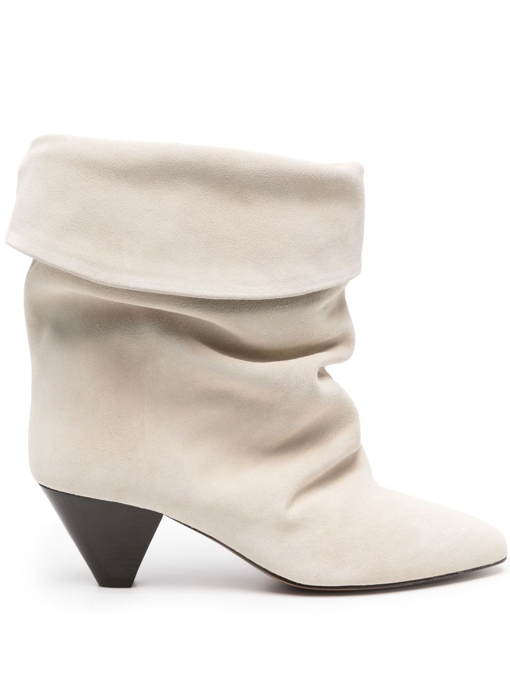ISABEL MARANT Ryska 中跟及踝绒面皮靴 - 白色