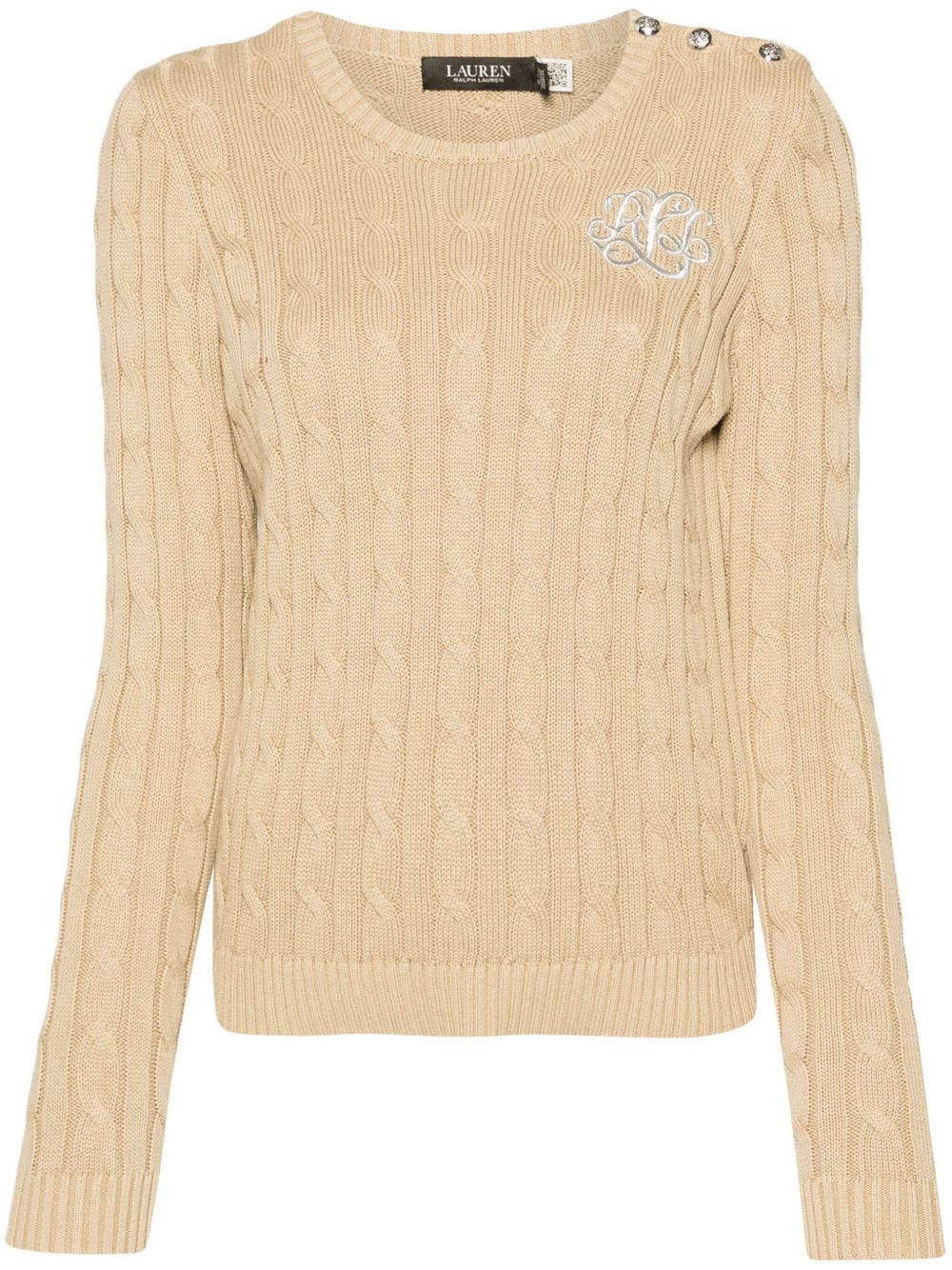 Lauren Ralph Lauren Montiva 粗绞花针织毛衣 - 中性色
