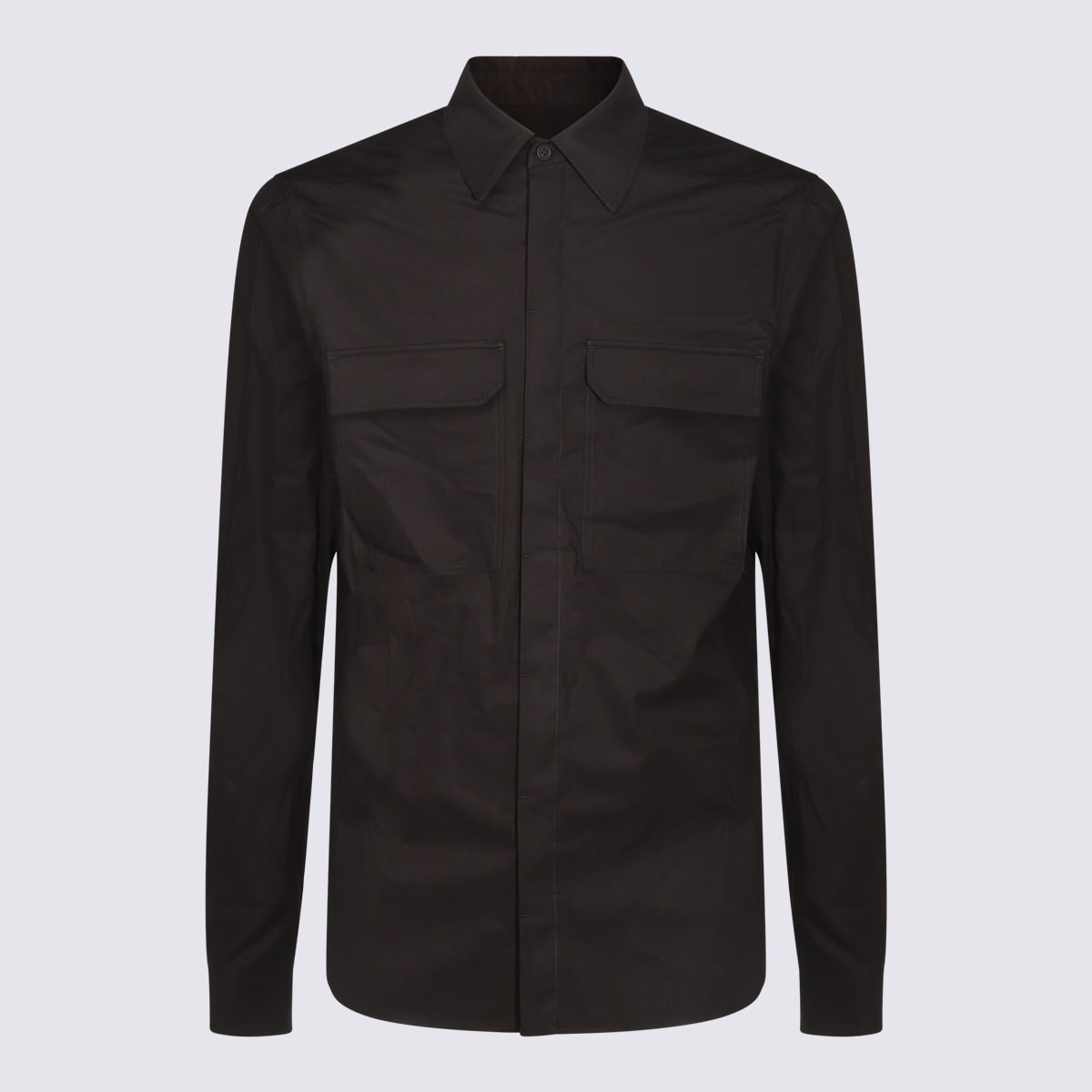 Rick Owens Black Cotton Shirt