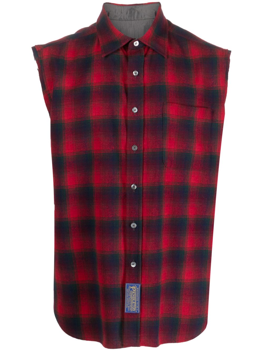 Maison Margiela x Pendleton 格纹无袖衬衫 - 红色