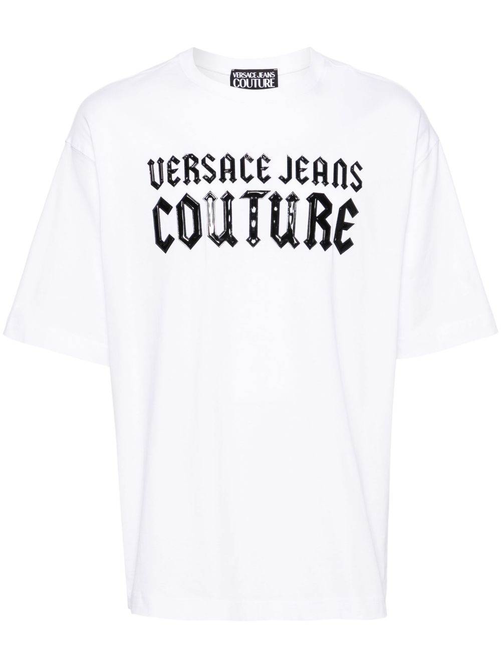 Versace Jeans Couture logo压纹棉T恤 - 白色