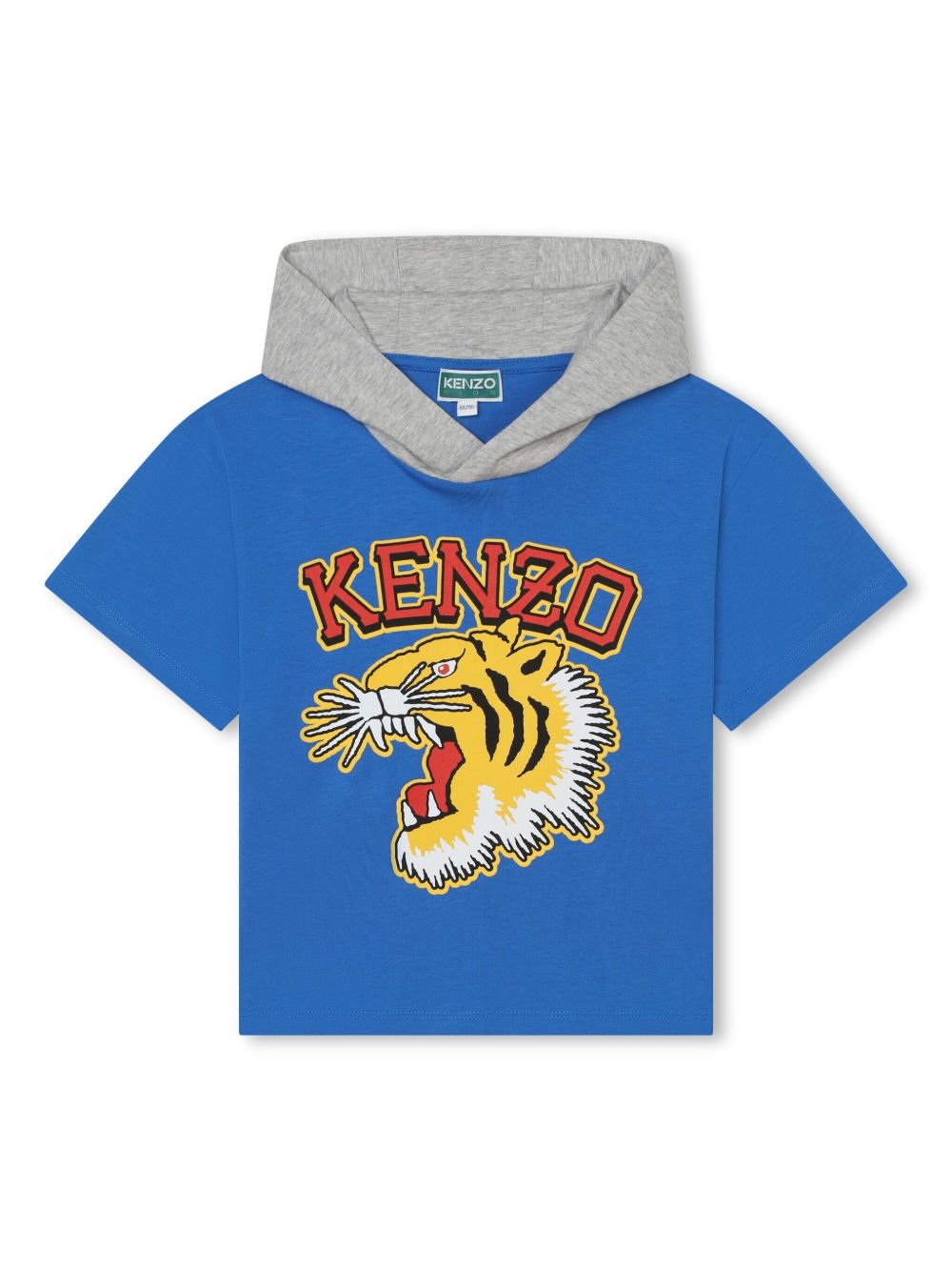 Kenzo Kids logo印花棉T恤 - 蓝色