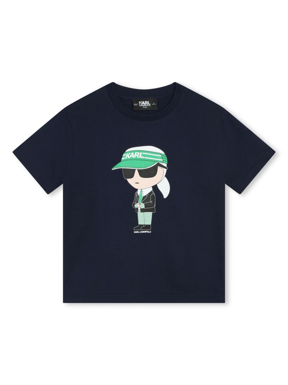 Karl Lagerfeld Kids Ikon 棉T恤 - 蓝色