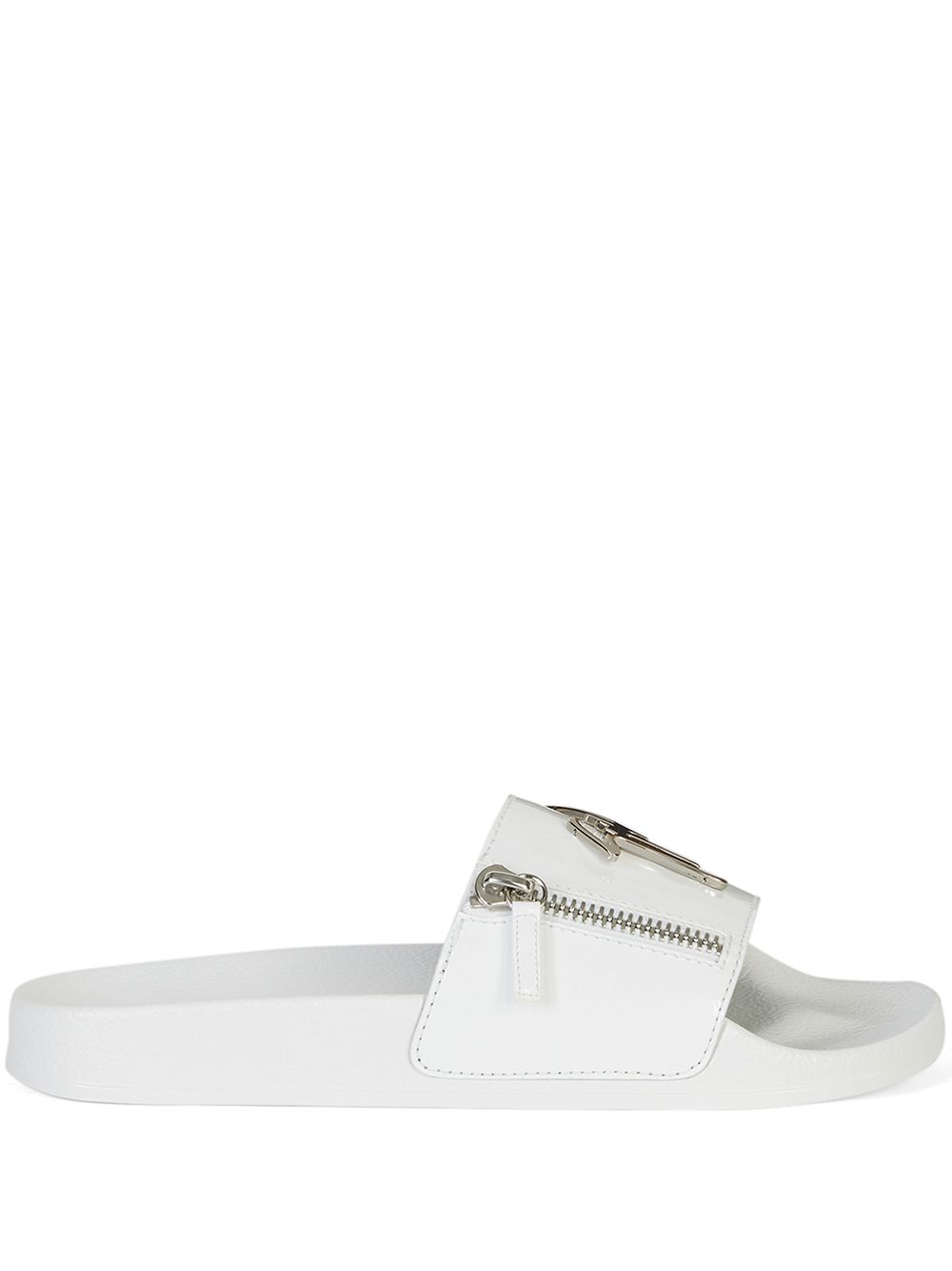Giuseppe Zanotti Brett 标志性logo拖鞋 - 白色