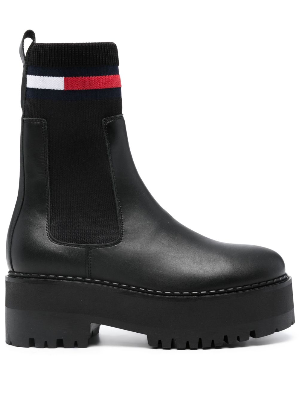 Tommy Jeans Flatform 切尔西靴 - 黑色